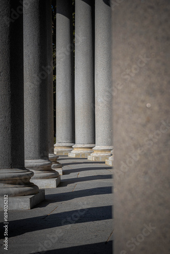 Elegant Stone Columns in Shadow