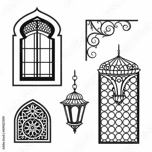 Islamic decorative elements window lantern bracket ornament