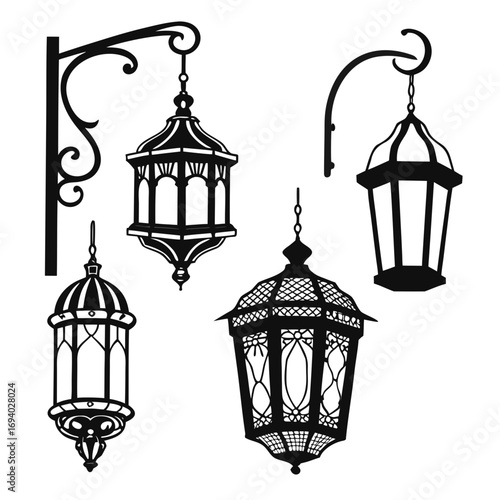 Islamic lanterns with ornate details traditional lanterns ornate design