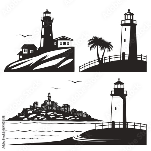 Lighthouses and coastal scenes ocean buildings