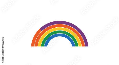 Vibrant Rainbow Arc with Purple, Orange, Yellow, Green, and Blue Bands
