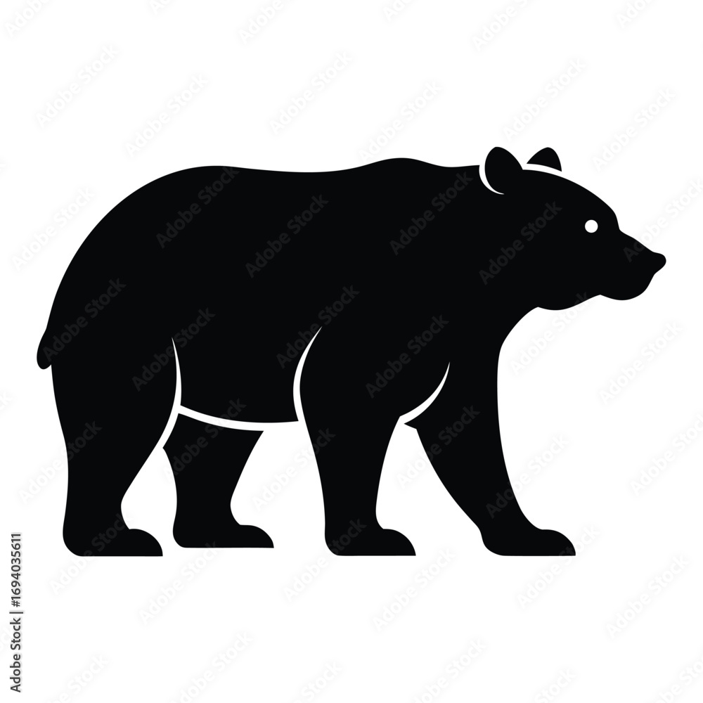 Obraz premium Bear Silhouette Vector Icon on white background