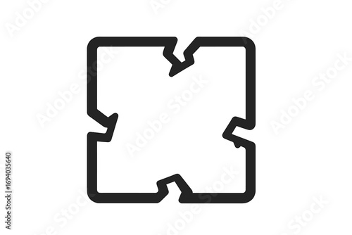 Broken box outline icon. Fragile package symbol. Damaged container sign for delivery and shipping. Vector graphic for web design, apps, ui, ux. Error or problem concept.