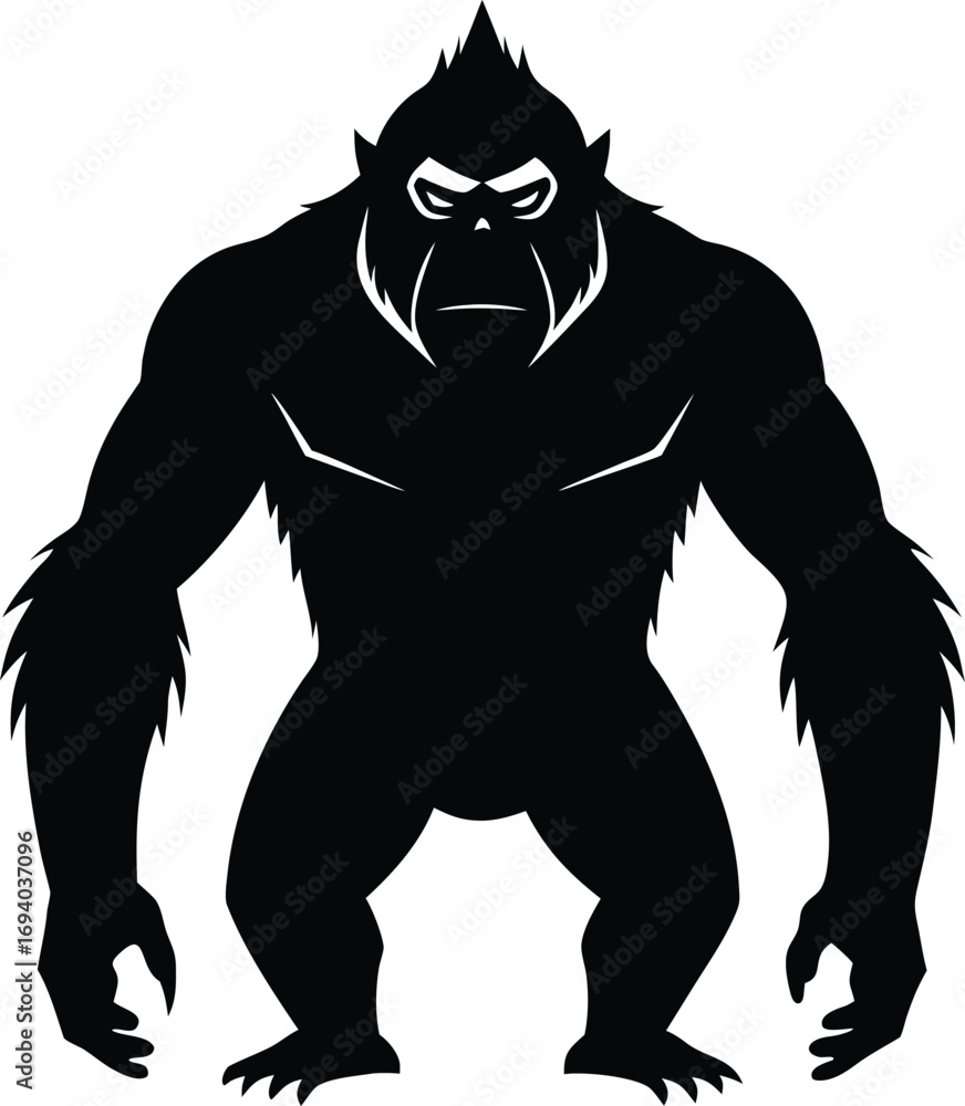 Fototapeta premium Gorilla Ape Mascot Silhouette Vector Icon
