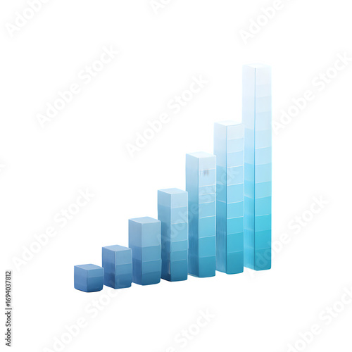 Growth chart progression isolated on transparent background