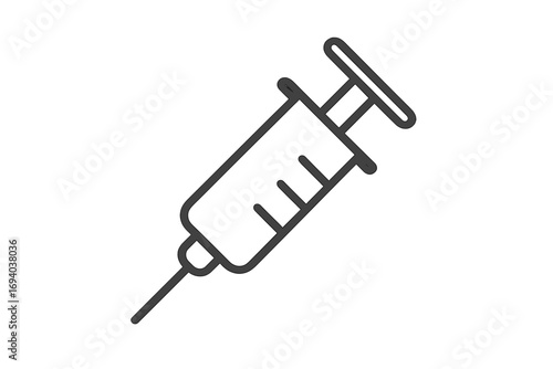 Syringe line icon. Medical injection and vaccine dose concept. Health care pictogram. Vaccination, immunization, treatment symbol. Vector outline for web, apps, ui, ux design.