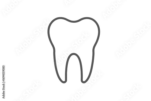 Tooth icon vector. Dental health care logo. Minimalist line art symbol for dentist, stomatology clinic. Simple tooth outline graphic for web, app, ui. Medical sign.