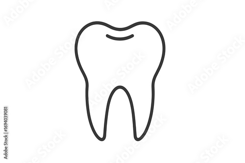 Tooth line icon. Dental care symbol. Dentistry clinic logo. Dentist stomatology sign. Vector illustration for oral hygiene. Healthy tooth, implant, crown concept. Outline.