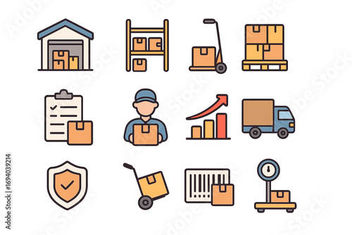 Simple linear filled color icon of tractor, agricultural vehicle symbol, minimalistic linear pictogram for web, graphic design, apps, banners, social network, cards, farming equipment vector