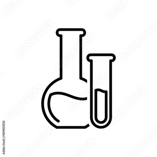 Laboratory glassware Erlenmeyer flask and test tube icon