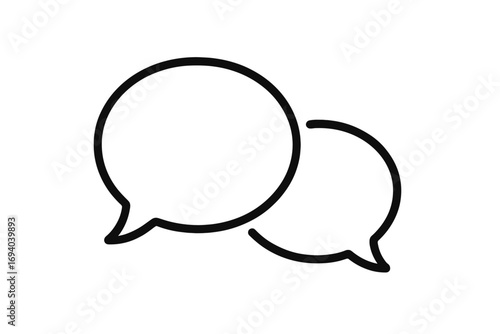 Chat bubble icon vector. Speech bubble, message, comment symbol. Communication, talk, conversation, dialogue sign. Social media, web, app ui element. Line art design.