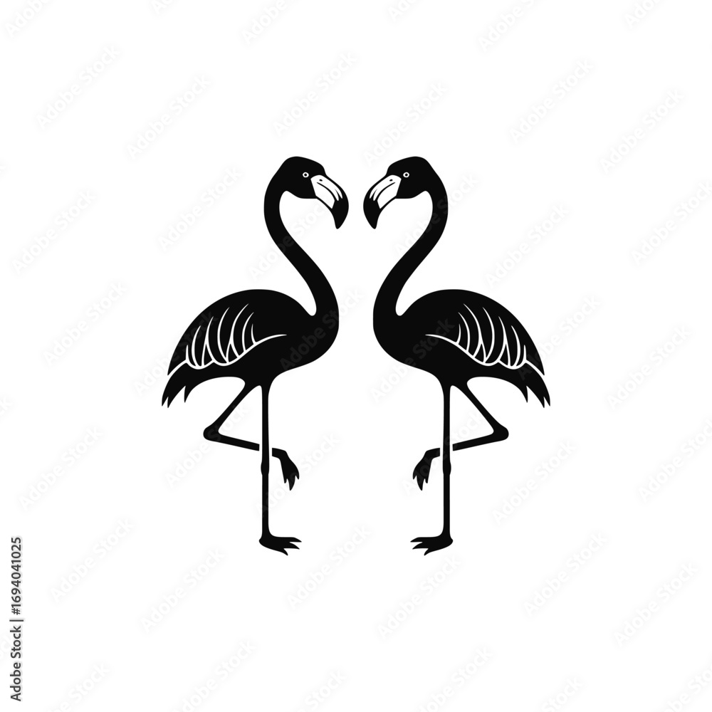 Obraz premium Flamingo vector. Beautiful birds 