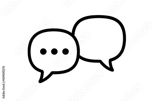 Chat speech bubble vector icon. Communication, dialogue, or message symbol. Conversation, talking, thinking, or discussion sign. Social media comment, feedback, or forum concept.