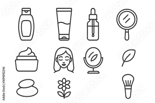 Minimalistic Line Vector Icons of Cheese and Dairy Products, Linear Pictograms for Web Design, Apps, Banners, Social Media, Cards, Cartoon Style Illustrations Set