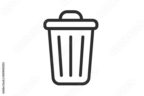 Trash can icon. Garbage bin linear symbol. Delete button concept. Remove sign for web design. Minimal vector illustration for apps, ui, ux. Dustbin pictogram. Wastebasket.