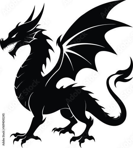 Dragon Silhouette Vector Icon