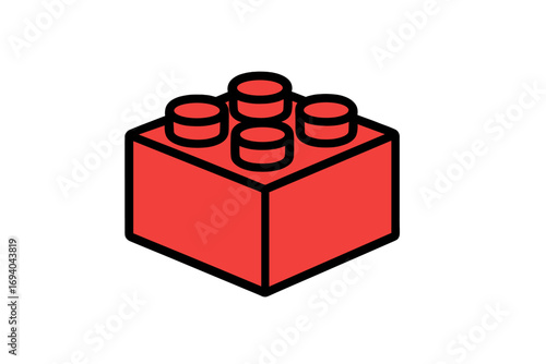 Shopping basket filled color outline icon, minimalistic linear pictogram for web, graphic design, apps, banners, social network, cards, modern vector design element