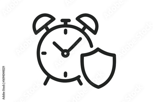 Minimalistic Teeth and Shield Icon, Dental Protection Symbol, Oral Health Safety, Tooth Care Logo, Medical and Hygiene Vector Graphic for Web, Apps, Banners, Social Media