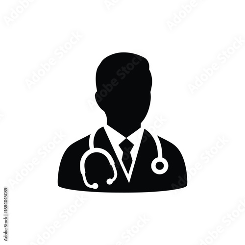 Professional Doctor Avatar Icon Representing Medical Consultation and Healthcare Services and Expert Guidance