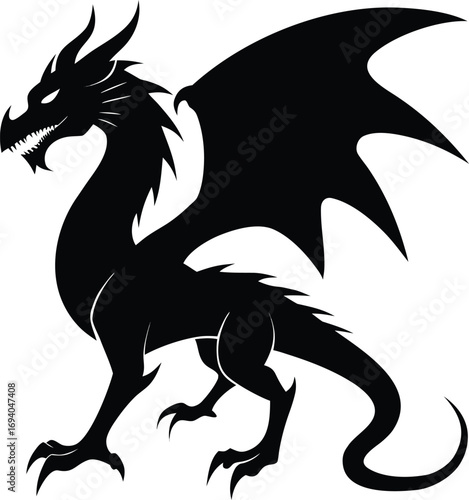 black and white dragon