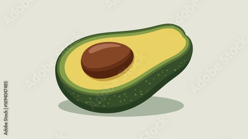 Avocado Half Illustration for Healthy Food Content