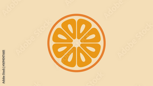 Orange slice illustration for healthy food design
