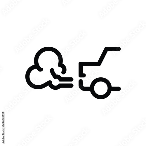 Car exhaust smoke icon represents pollution and emissions
