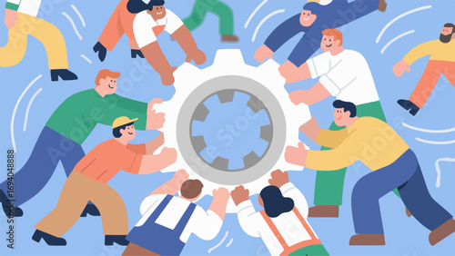 Teamwork Collaboration Concept Illustration