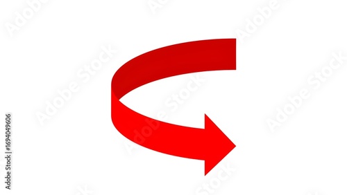 Free Download Red curved left arrow symbol isolated on white background - GFXLoad
