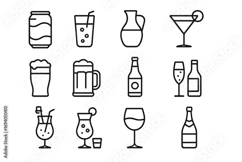 Shield line icon vector set, cartoon style illustration with transparent background, collection of defensive emblem symbols, protection, security, safety design elements