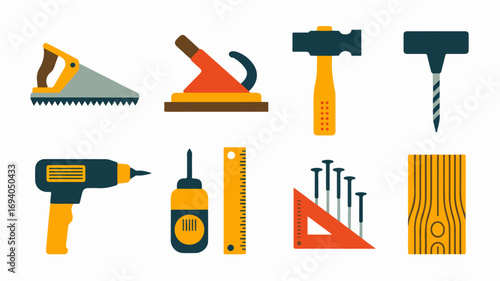 Tools Set for Carpentry and Construction