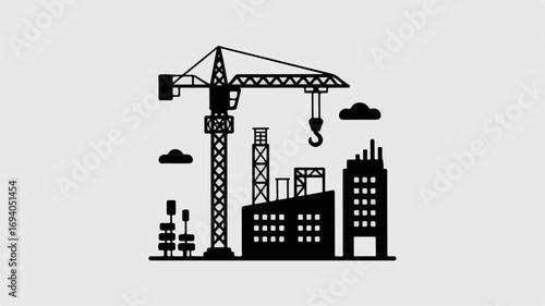 Construction Crane Tower Building City Skyline