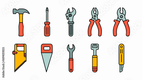 Tools collection for repair and construction