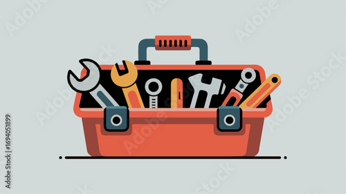 Toolbox with tools for repair and maintenance