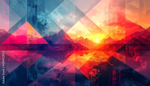Colorful abstract mountain landscape (3)