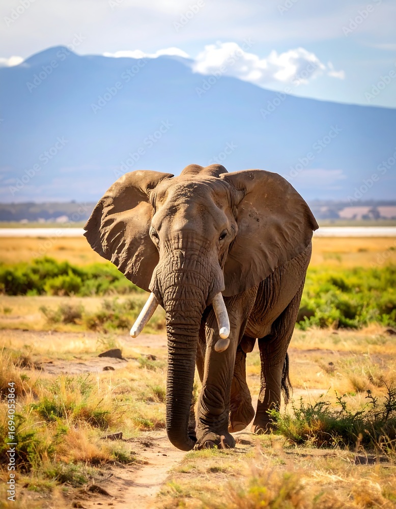 Fototapeta premium Elephant in savanna (1)