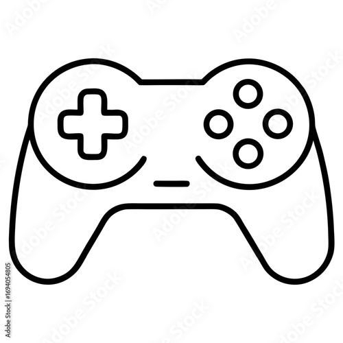 Outline drawing of a simple game controller on transparent background