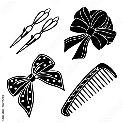 Hair accessories and comb silhouette bobby pins