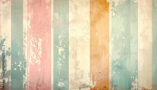 Wallpaper Mural Retro striped wallpaper in old pastel tones and vintage texture Torontodigital.ca