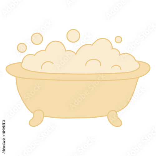 illustration of a bath with foam