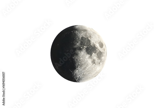 First Quarter Moon Celestial Body Lunar Phase Night Sky Photography on transparent background