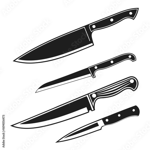 Kitchen knife collection varied sizes kitchen knives
