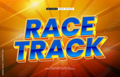 race track editable text effect