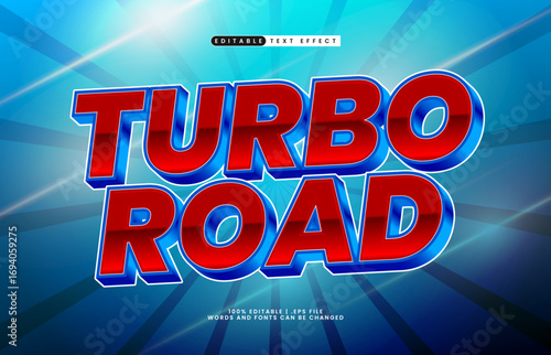 turbo road editable text effect