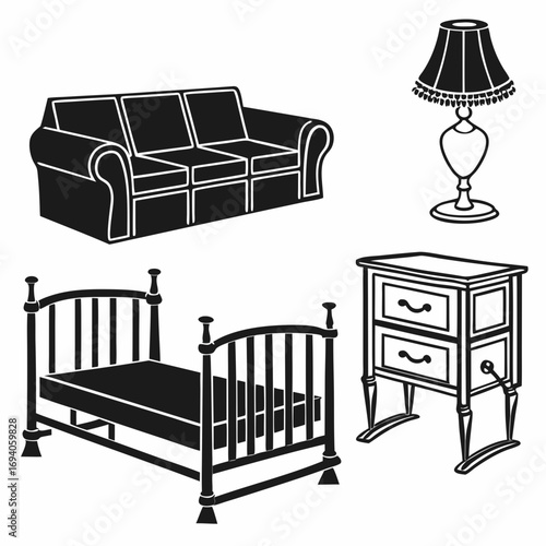 Sofa bed nightstand lamp furniture couch