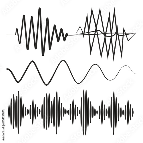 Sound wave patterns black lines sound waves audio