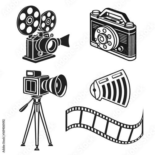 Vintage film equipment collection vintage camera film projector