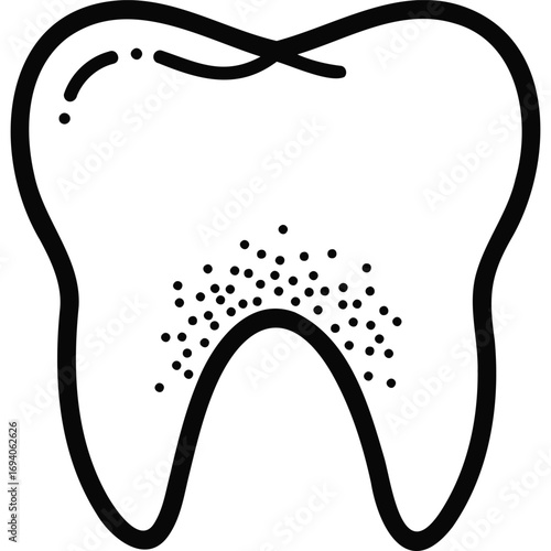 Tooth Icon Dental Hygiene Plaque Illustration teeth dentistry oral health care clean dirty gum disease illness infection symbol graphic