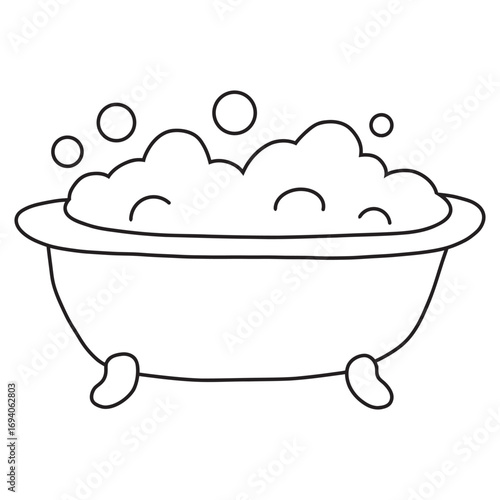 illustration of a bath with foam