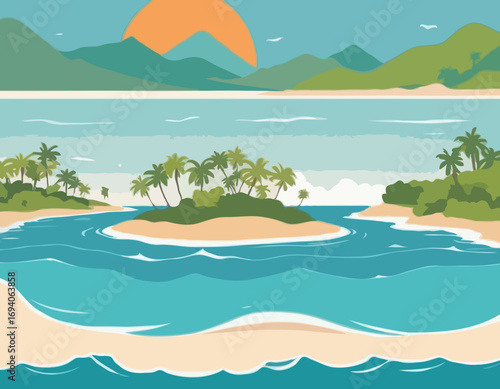 tropical island sea shore
